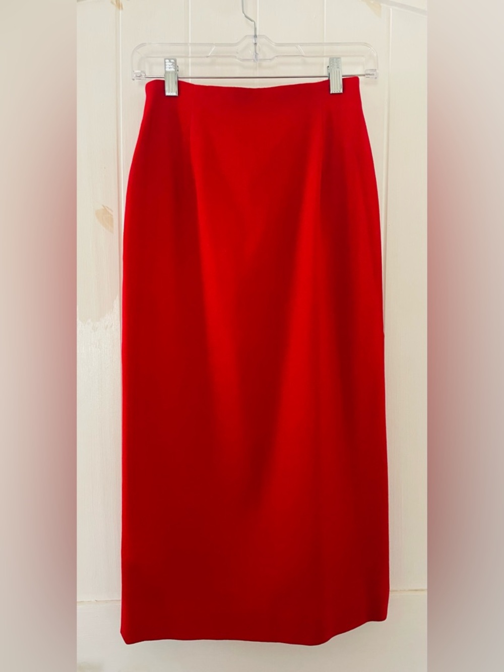 Jones New York Red Pencil Office Wool Lined Classic Skirt Size 6 Petite New